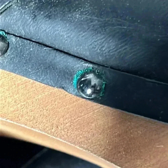 MADEWELL 1937 FOOTWEAR Classic Leather Heel Wood Fringe Studded Clogs Size 7 - Picture 10 of 10